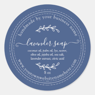 Rustic Handmade Lavender Soap True Blue Classic Round Sticker