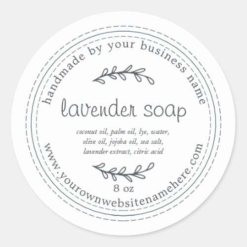 Rustic Handmade Lavender Soap White Classic Round Sticker
