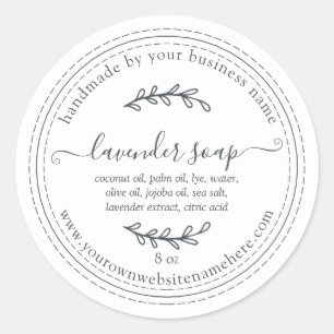 Rustic Handmade Lavender Soap White Classic Round Sticker