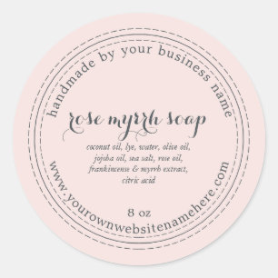 Rustic Handmade Rose Myrrh Soap Pastel Pink Classic Round Sticker