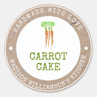 Rustic Handmade with Love  | Carrot Cake Label