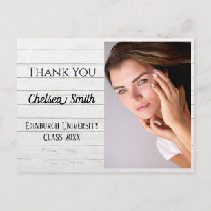 Rustic Handwriting Graduation Thank You Postcard