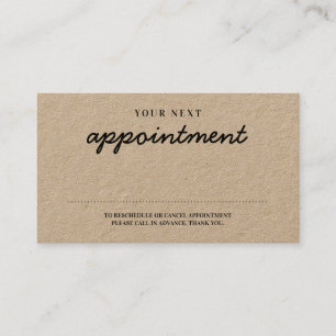 Rustic Handwritten Modern Minimalist Reminder Appointment Card