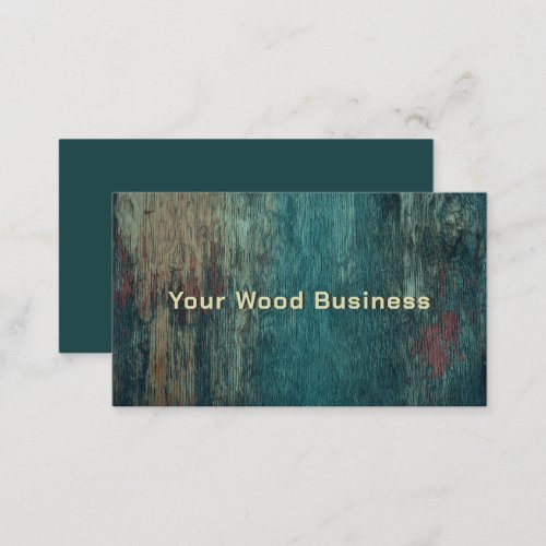 Rustic Handyman Carpenter Teal Country Wood Grain Business Card
