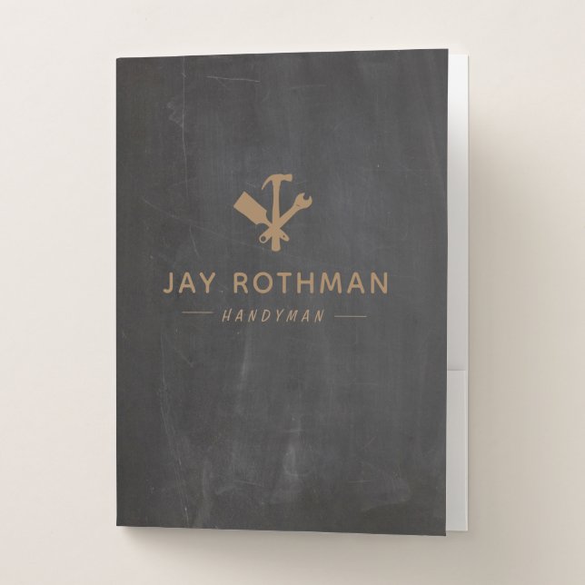 Rustic Handyman / Carpentry Tools Home Improvement Pocket Folder (Front)