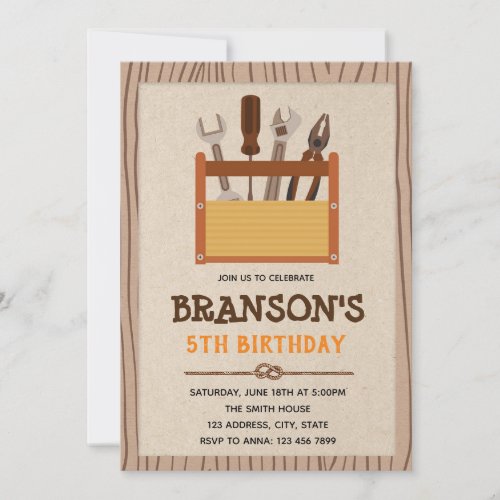 Rustic handyman do party Invitation