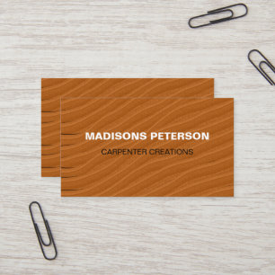 rustic handyman Wooden Carpentry Construction Business Card