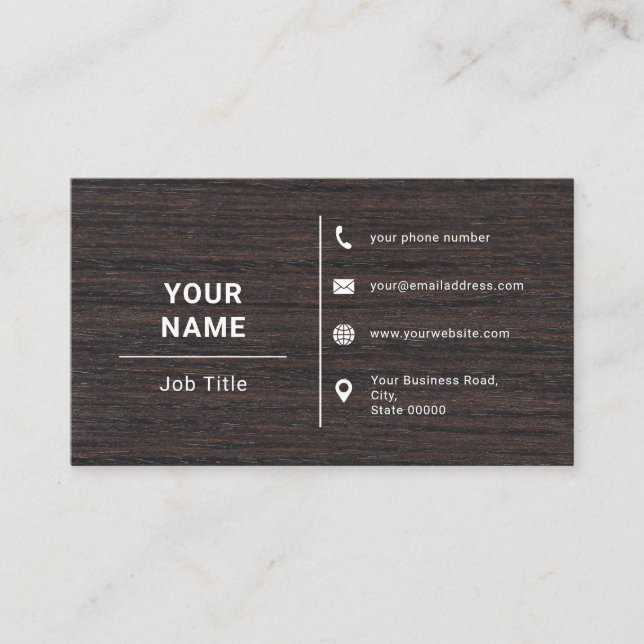 Rustic Handyman Woodworker Construction Carpentry Business Card (Front)