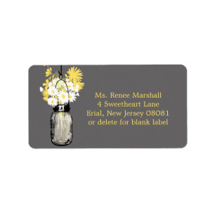 Rustic Hanging Mason Jar Wedding Label