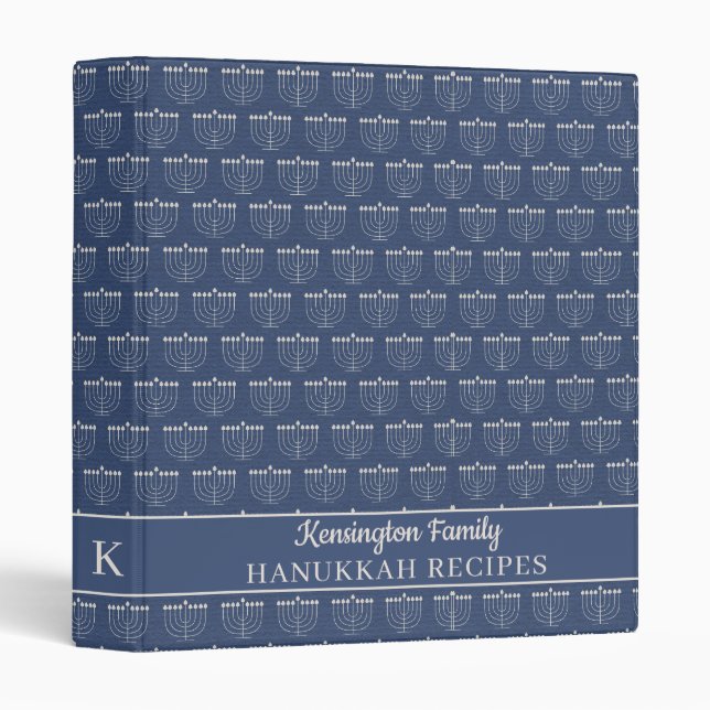 Rustic Hanukkah Menorah Holiday Memories Recipe 3 Ring Binder (Front/Spine)