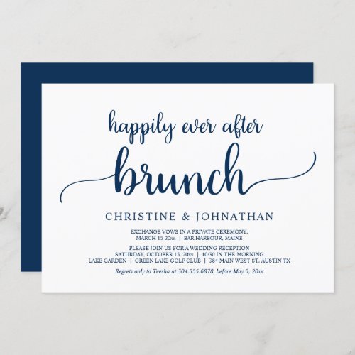 Rustic Happily Ever After Brunch Wedding Elopement Invitation