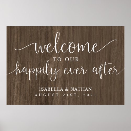 Rustic Happily Ever After Wedding Welcome Sign