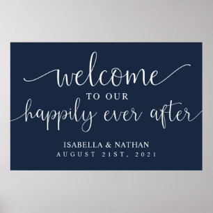 Rustic Happily Ever After Wedding Welcome Sign