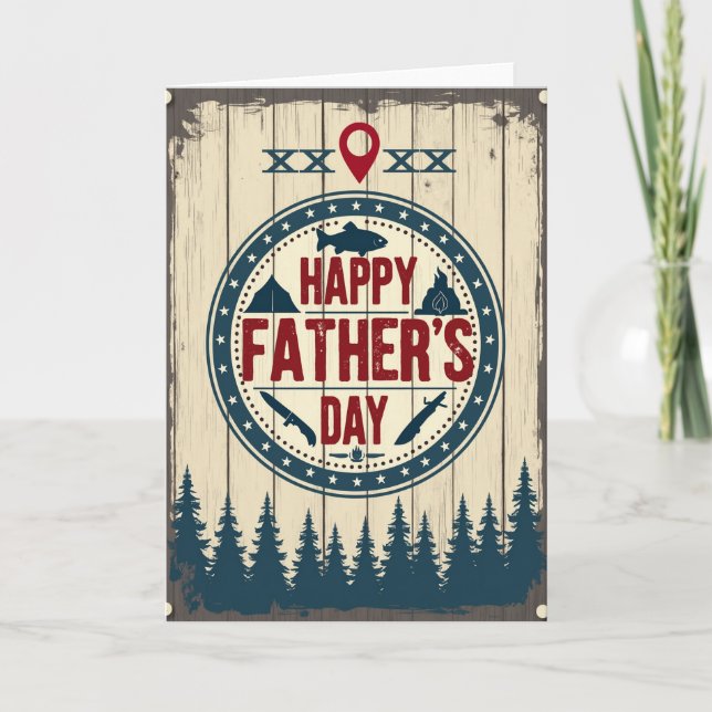 Rustic Happy Fathers Day Card (Front)