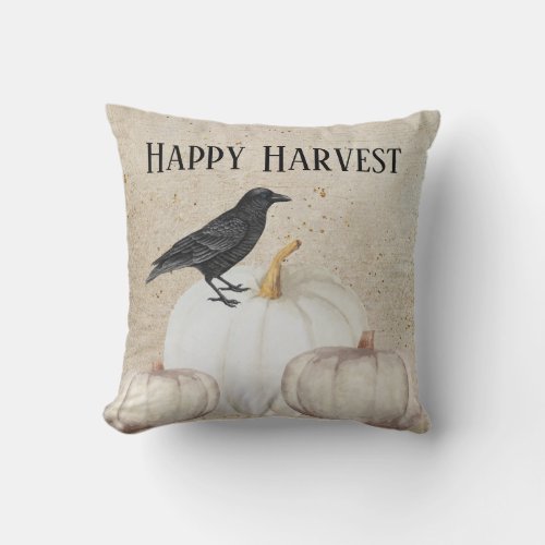 Rustic Happy Harvest Throw Pillow