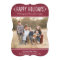 Rustic Happy Holidays Burgundy Photo