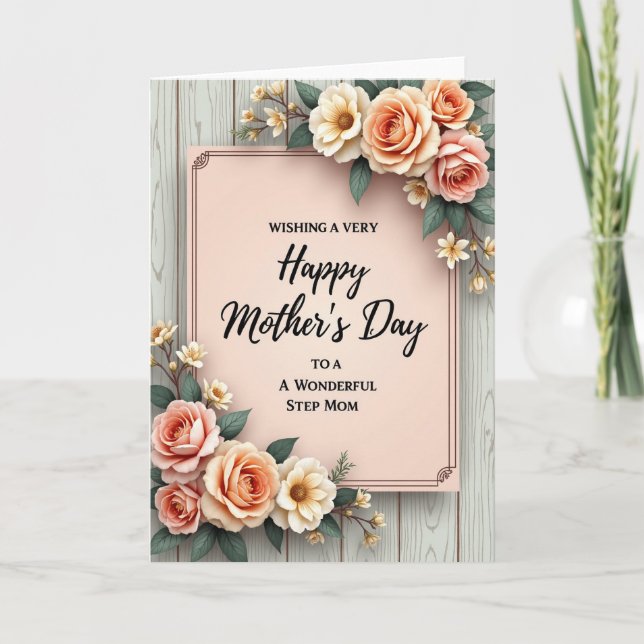 Rustic Happy Mothers Card (Front)