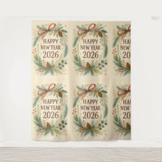 rustic happy new year 2026 party backdrop