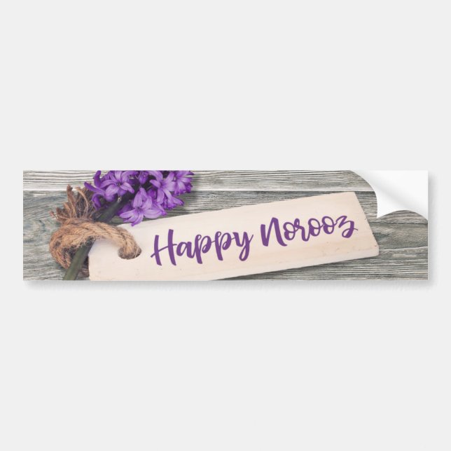 Rustic Happy Norooz Hyacinth - Bumper Sticker (Front)