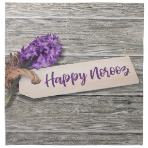 Rustic Happy Norooz Hyacinth - Cloth Napkin