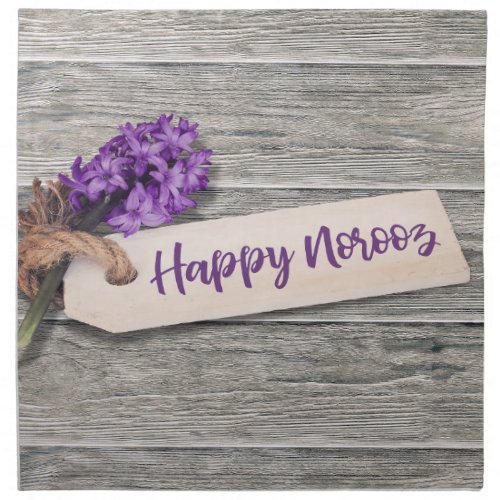 Rustic Happy Norooz Hyacinth _ Cloth Napkin