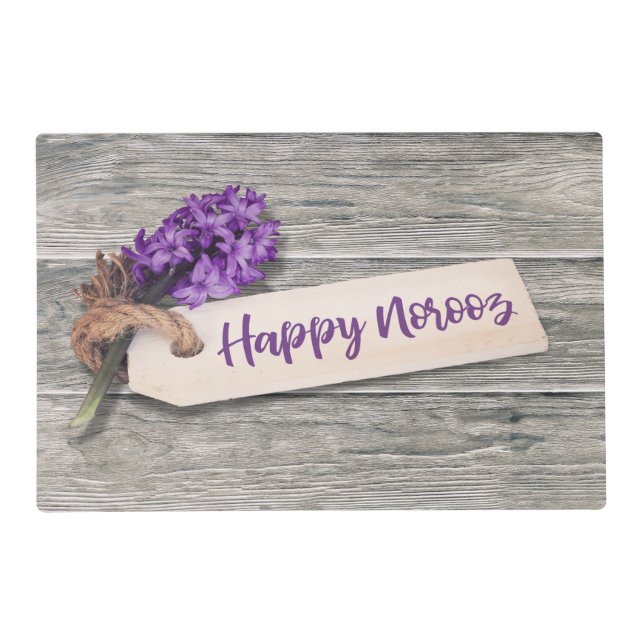 Rustic Happy Norooz Hyacinth - Laminated Placemat (Front)