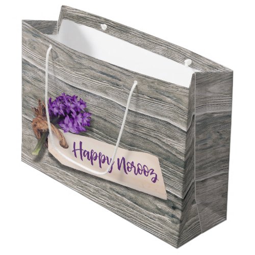 Rustic Happy Norooz Hyacinth _ Large Gift Bag