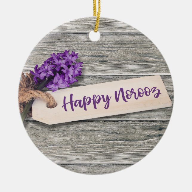 Rustic Happy Norooz Hyacinth - Ornament (Front)