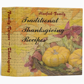 Rustic Happy Thanksgiving Autumn Leaves Gourds Binder