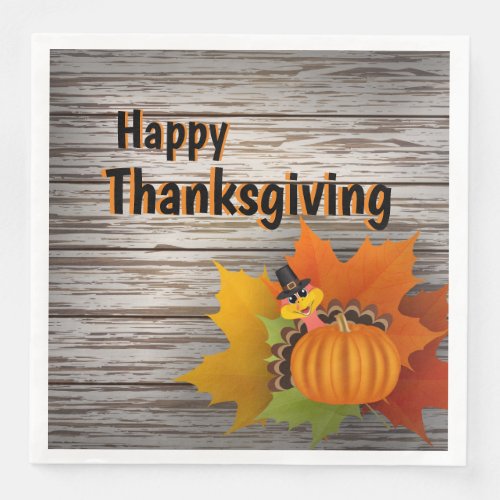Rustic Happy Thanksgiving   Paper Dinner Napkins