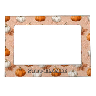 Rustic Harvest Autumn - Pumpkins & Leaves Magnetic Frame