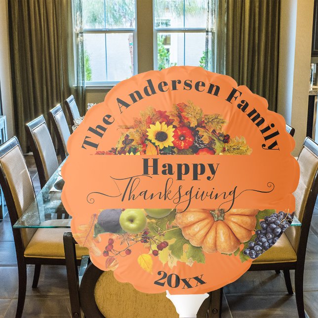 Rustic Harvest Floral Family Thanksgiving Balloon (Creator Uploaded)