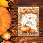 Rustic Harvest Pumpkin Thanksgiving Dinner Invitation