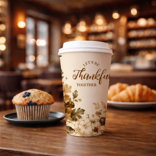 Rustic Harvest Thanksgiving Gathering Paper Cups