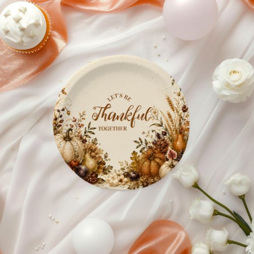 Rustic Harvest Thanksgiving Gathering Paper Plates