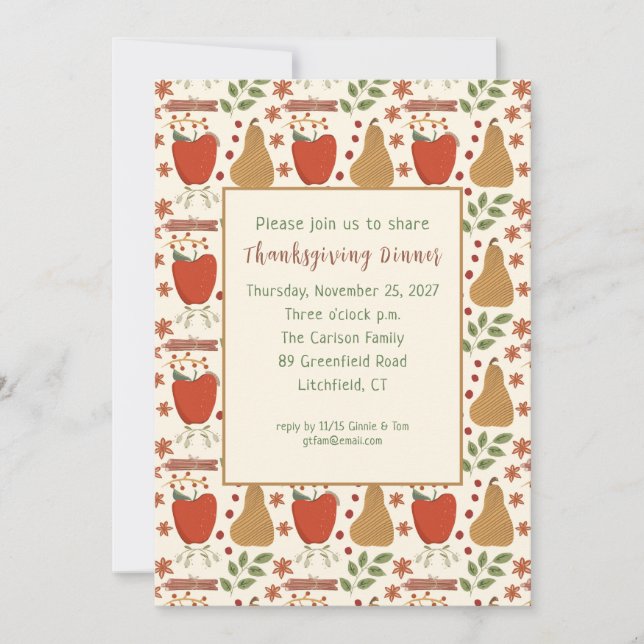 Rustic Harvest Thanksgiving Invitation  (Front)