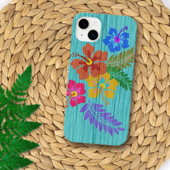 Rustic Hawaiian Flowers Print Case-mate Iphone 14 Plus Case by millhill at Zazzle
