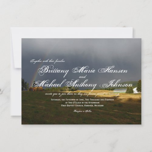 Rustic Hay Bales Country Wedding Invitations