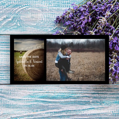 Rustic Hay Bales Farm Wedding Save the Date