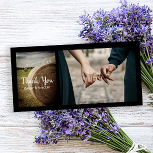 Rustic Hay Bales Farm Wedding Thank You Card