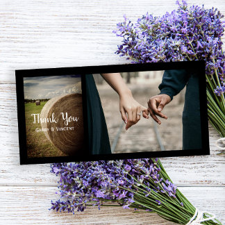 Rustic Hay Bales Farm Wedding Thank You Card