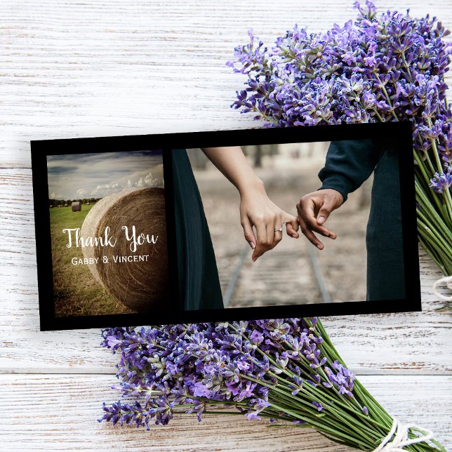 Rustic Hay Bales Farm Wedding Thank You Card (Creator Uploaded)