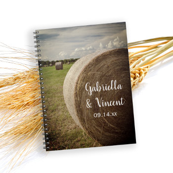 Rustic Hay Bales Ranch Wedding Guest Book by loraseverson at Zazzle