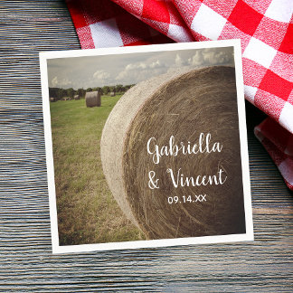 Rustic Hay Bales Ranch Wedding Napkins