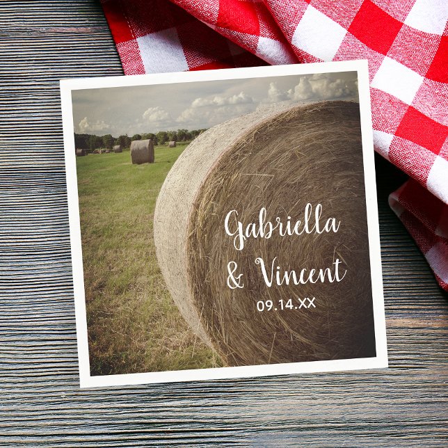 Rustic Hay Bales Ranch Wedding Napkins (Creator Uploaded)