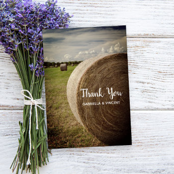 Rustic Hay Bales Ranch Wedding Thank You by loraseverson at Zazzle