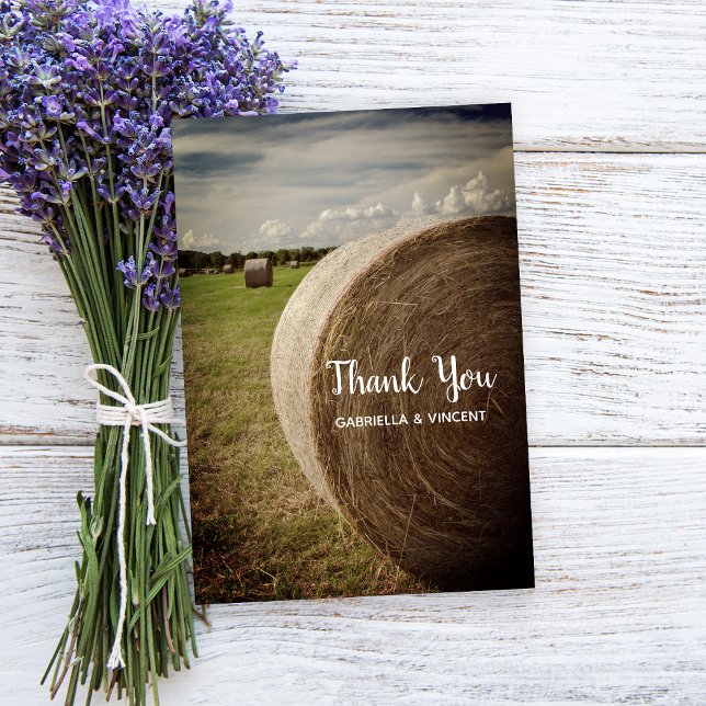 Rustic Hay Bales Ranch Wedding Thank You Card (Creator Uploaded)