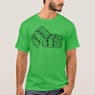 Rustic Hay Bales Sketch T-Shirt