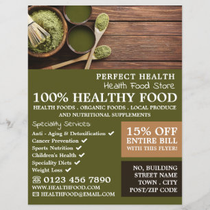 Rustic Health Food Store Advertising Flyer