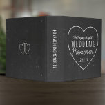 Rustic Heart Chalkboard Wedding 3 ring binder<br><div class="desc">Customize with your details and file all your important wedding memories in this chalkboard style binder. Please note this was designed on the 2" binder  - other sizes may alter the design elements.</div>